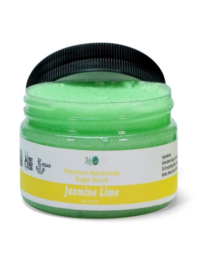 360Feel Jasmine Lime Sugar Body Scrub - Great for Exfoliating Bodyscrub Acne Scars Stretch Marks Foot Scrub Great Gifts For Women - 8 Fl Oz - Image 1